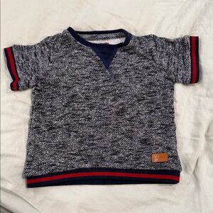 7 For All Mankind Kids' Gray Sweater with Red and Navy Accents